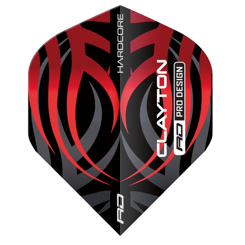 Red Dragon Jonny Clayton Hardcore Flights Standard - Tribal Schwarz/Rot