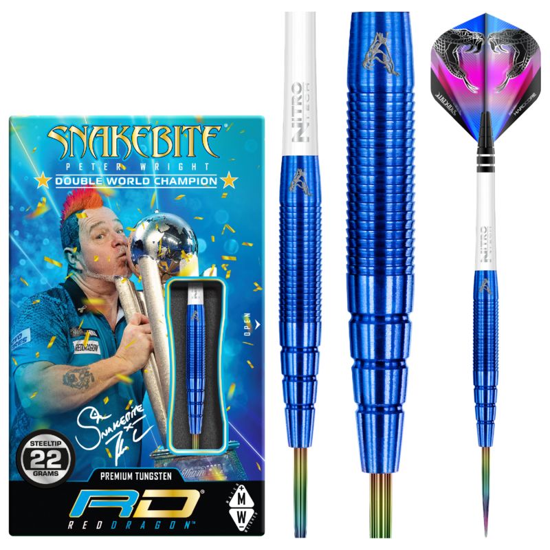 Red Dragon Peter Wright PL15 Blau Steeldarts