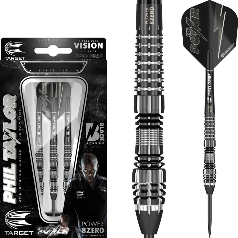 Target Phil Taylor Power 8Zero Black Titanium Typ A Steeldarts