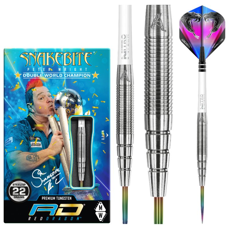 Red Dragon Peter Wright PL15 Silber Steeldarts