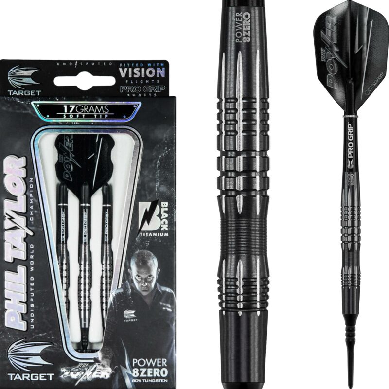 Target Phil Taylor Power 8Zero Black Titanium Typ C Softdarts
