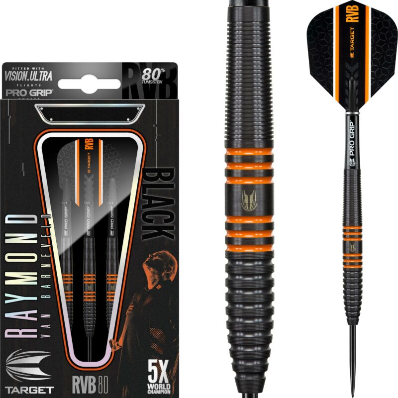Target Raymond van Barneveld Schwarz 80% Steeldarts
